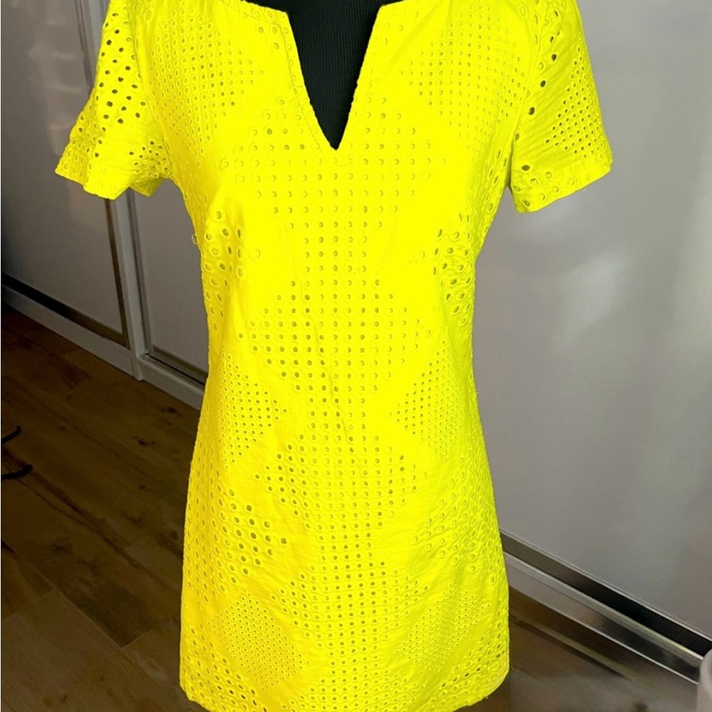 Trina Turk Lime Green Eyelet Dress